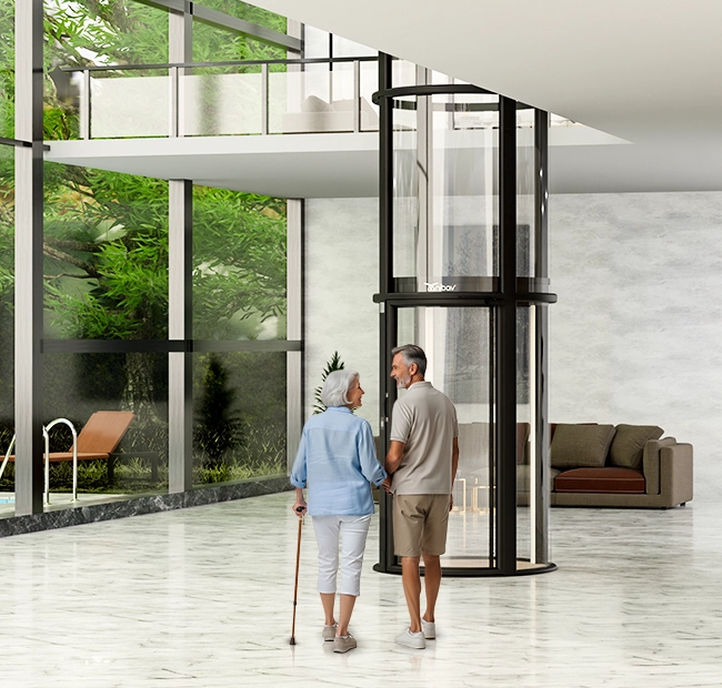 Air Driven Residential Elevator for Home