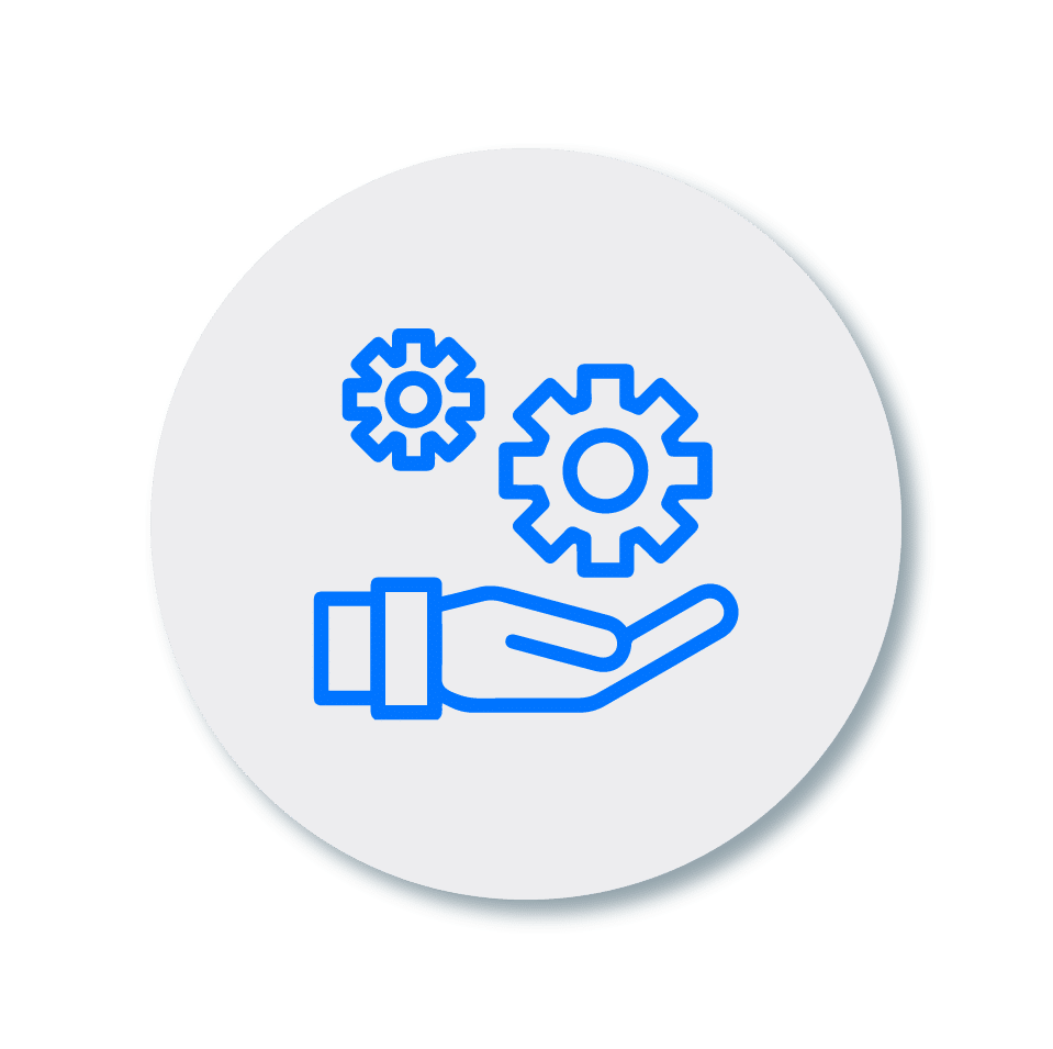 A Hand with floating Screws icon portraying the self-supporting mechanize in Nibav Home Lifts